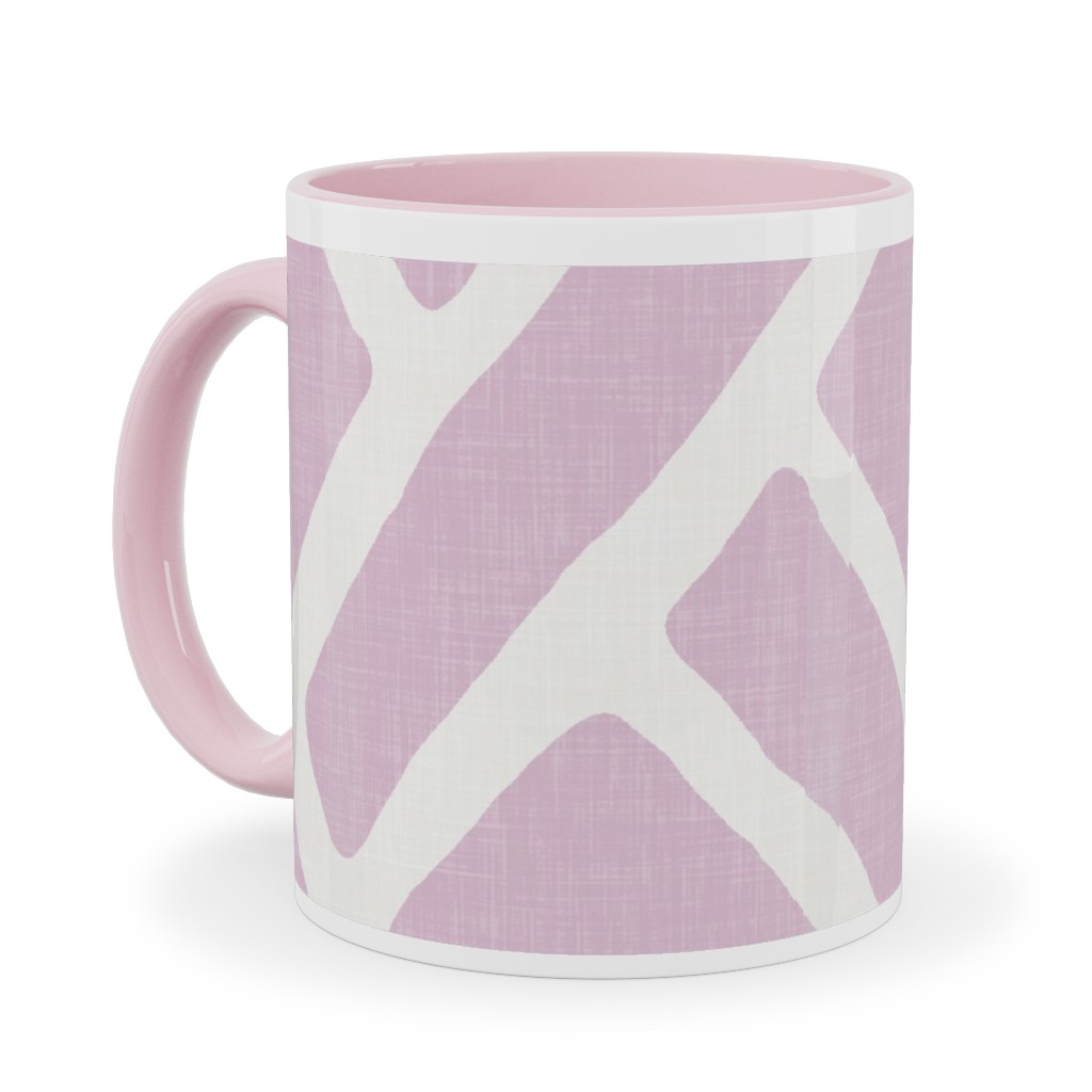 Savannah Trellis Ceramic Mug, Pink, , 11oz, Purple, Pansy