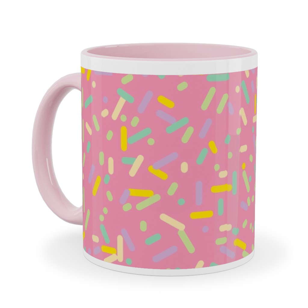 Sprinkles - Pink Ceramic Mug, Pink, , 11oz, Pink, Bright Pink