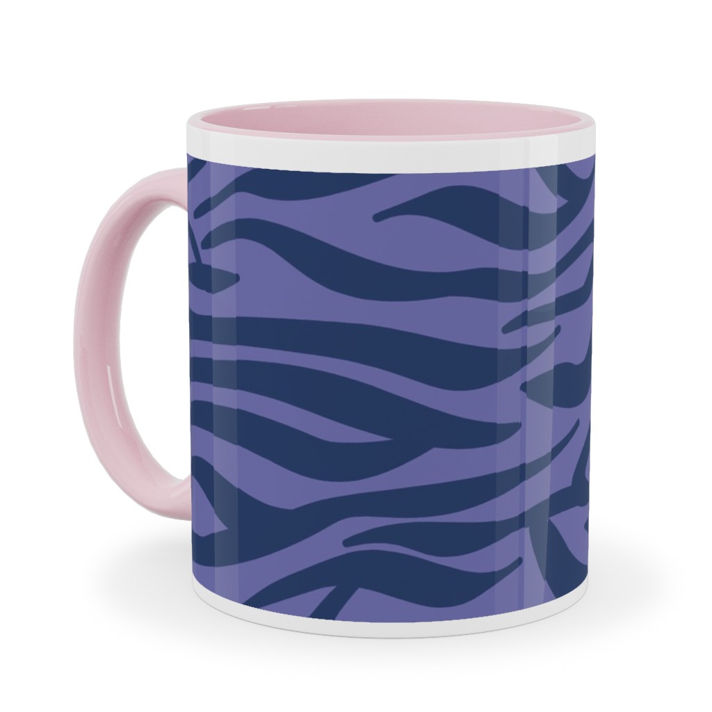 Zebra Animal Print - Purple Ceramic Mug, Pink,  , 11oz, Purple