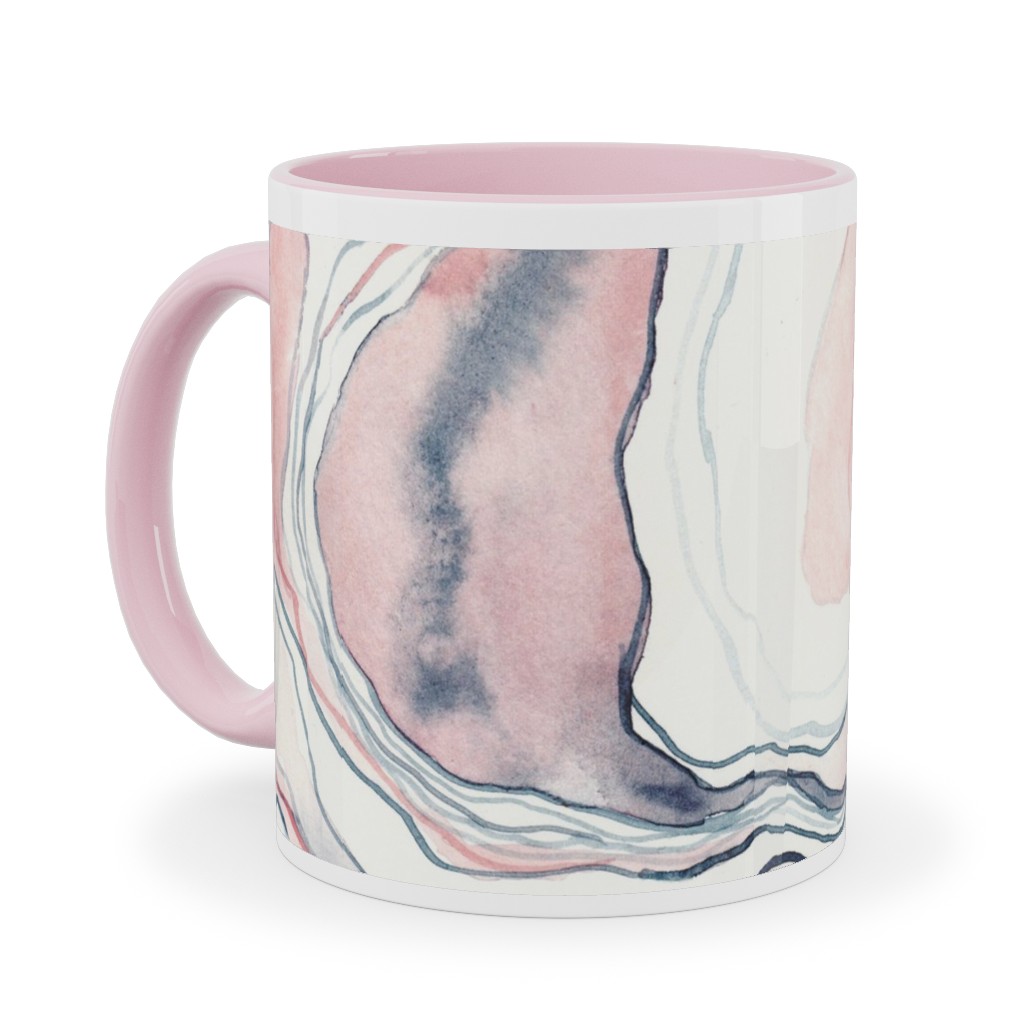 Watercolor Marble Ceramic Mug, Pink, , 11oz, Pink, Quartz