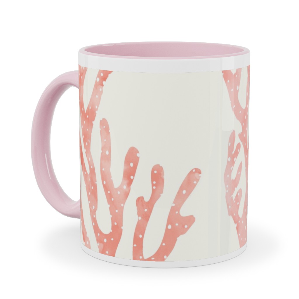 Coral Mermaid Ceramic Mug, Pink, , 11oz, Pink, Pearl