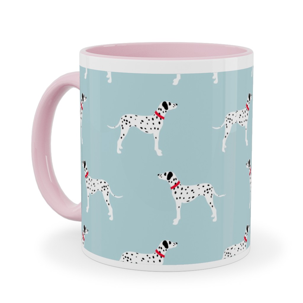Dalmatians - Dogs - Blue Ceramic Mug, Pink, , 11oz, Blue, True Blue