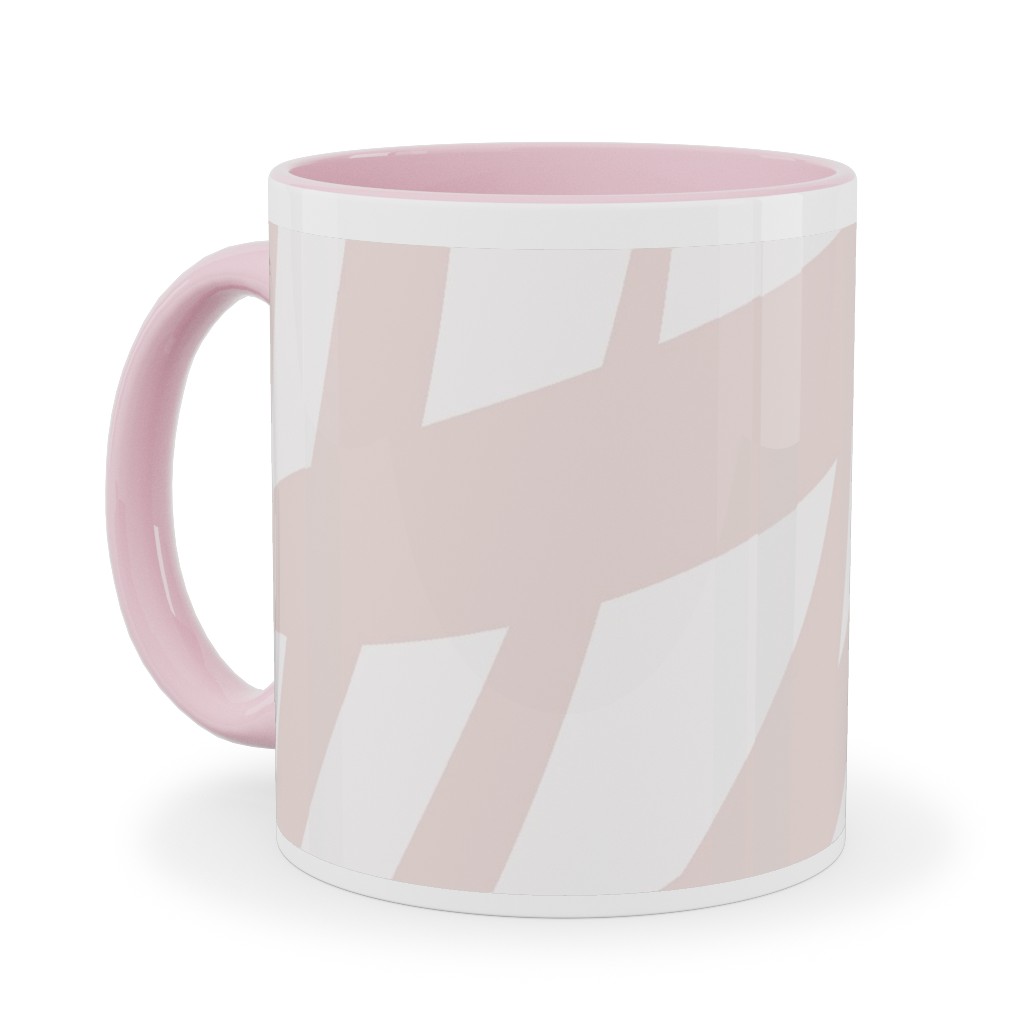 Fronds - Petal Pink Ceramic Mug, Pink, , 11oz, Pink, Bright Pink