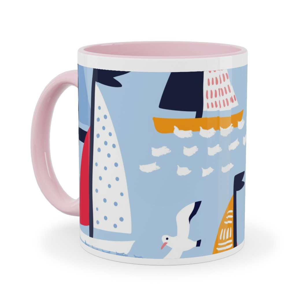 Regatta Ceramic Mug, Pink,  , 11oz, Blue
