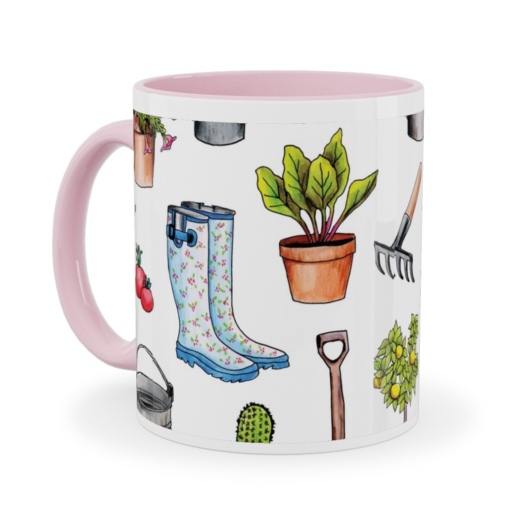 Garden Gear - Multicolor Ceramic Mug, Pink, , 11oz, Multicolor