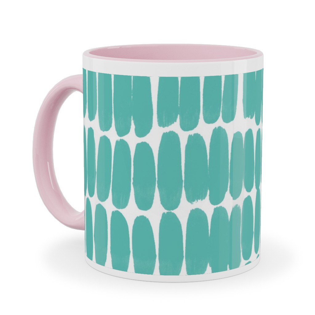 Hatches Ceramic Mug, Pink, , 11oz, Green, Sea