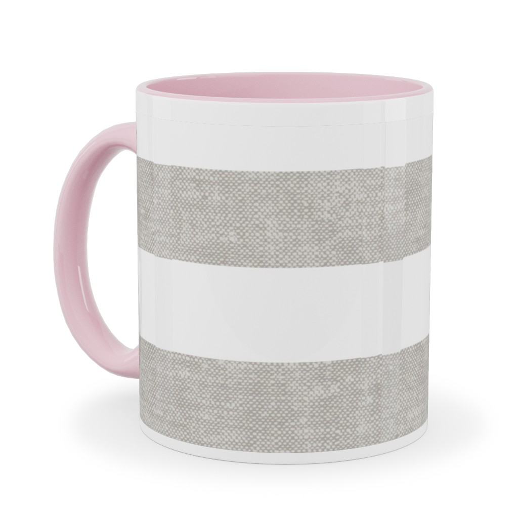 Tiles - Rectangles - Stone Ceramic Mug, Pink,  , 11oz, Gray