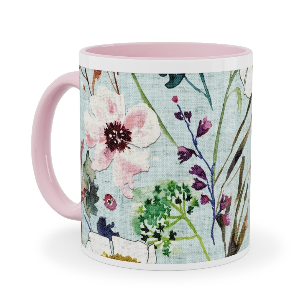Verdure Wildflowers - Multi Ceramic Mug, Pink, , 11oz, Multicolor
