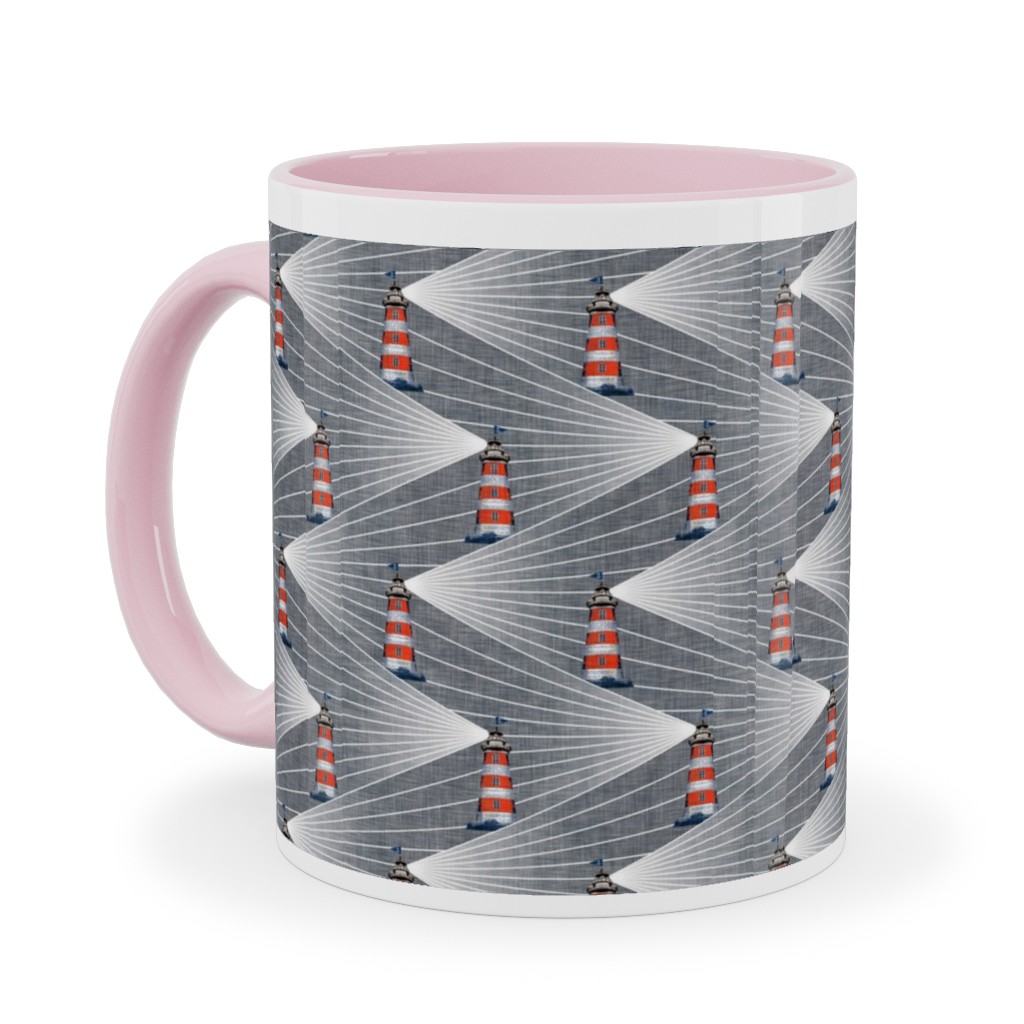 Land Ahoy Ceramic Mug, Pink,  , 11oz, Gray