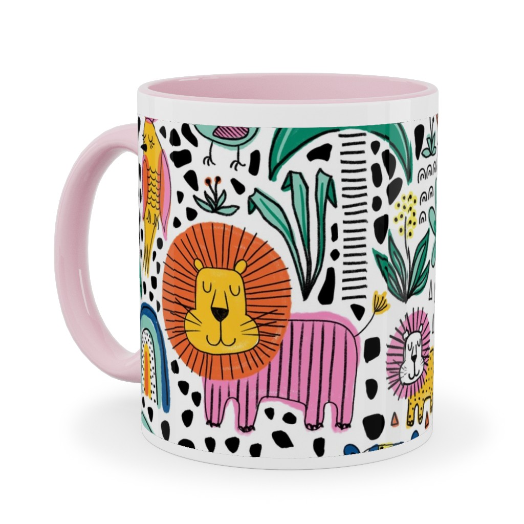 Safari Fun - Multi Ceramic Mug, Pink,  , 11oz, Multicolor