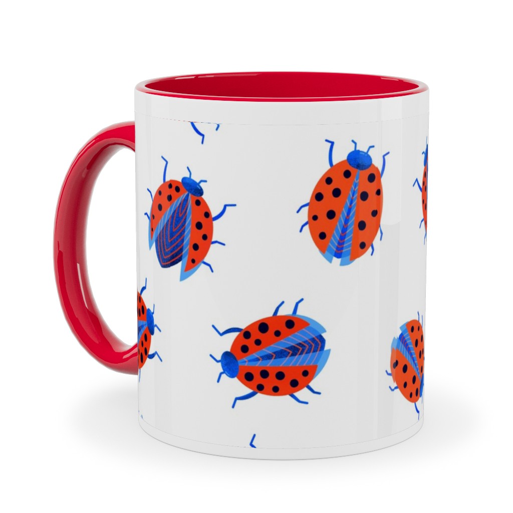 Classic Ladybugs Ceramic Mug, Red, , 11oz, Red, Spanish Red