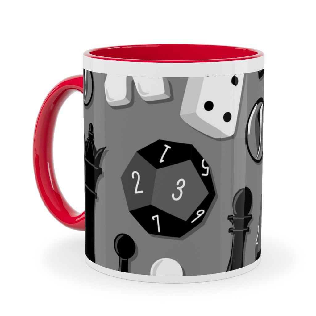 Game on Ceramic Mug, Red,  , 11oz, Gray