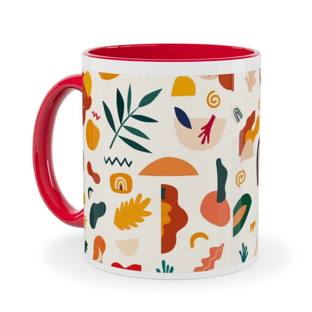 Seamless - Multi Ceramic Mug, Red,  , 11oz, Multicolor