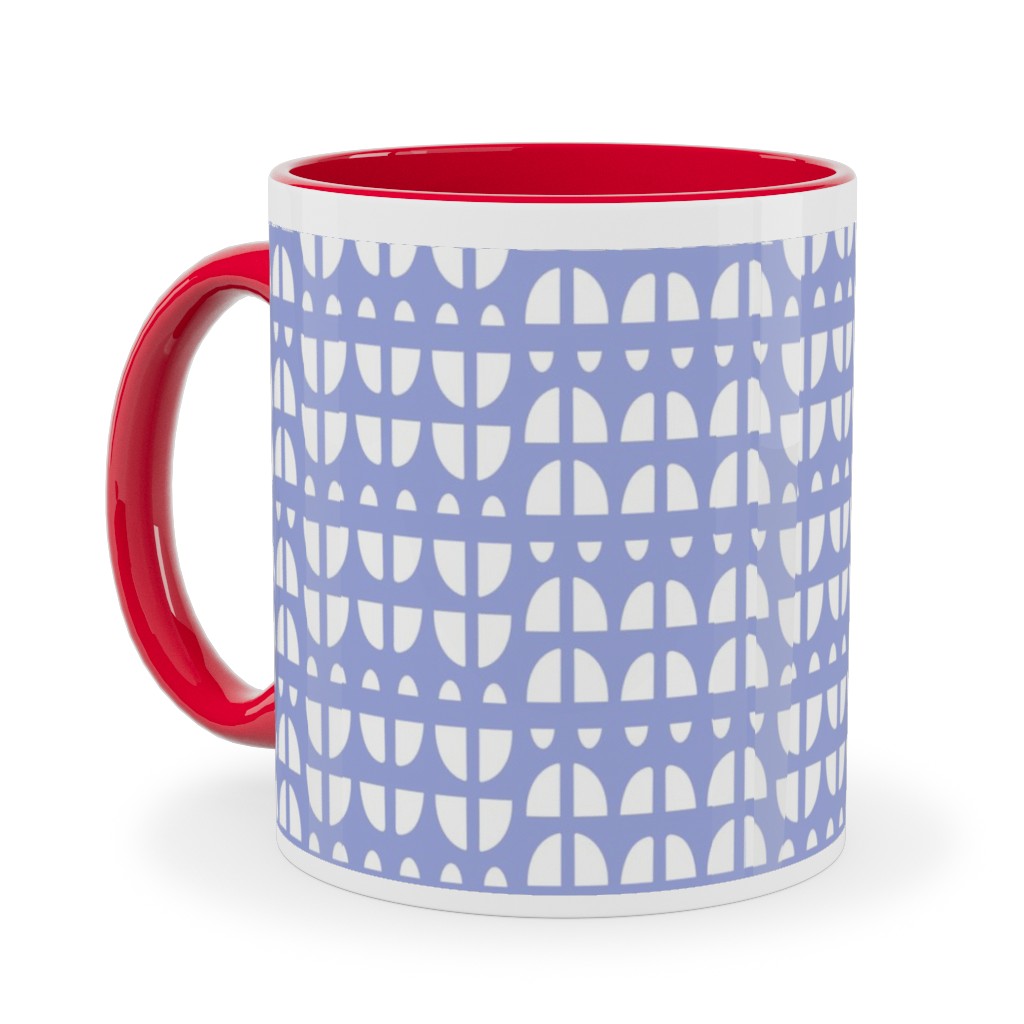 Geometric - Blue Ceramic Mug, Red,  , 11oz, Blue