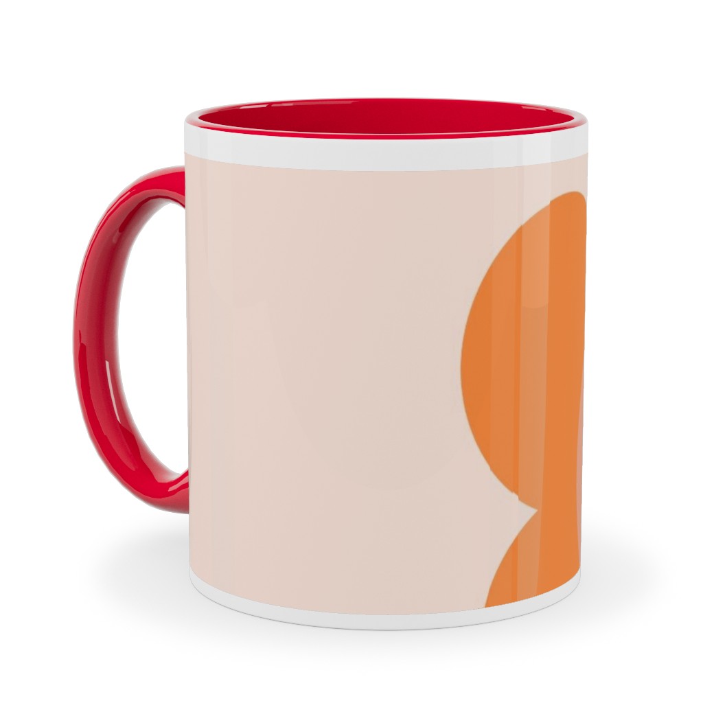 Smiley Floral - Orange Ceramic Mug, Red, , 11oz, Orange, Orange