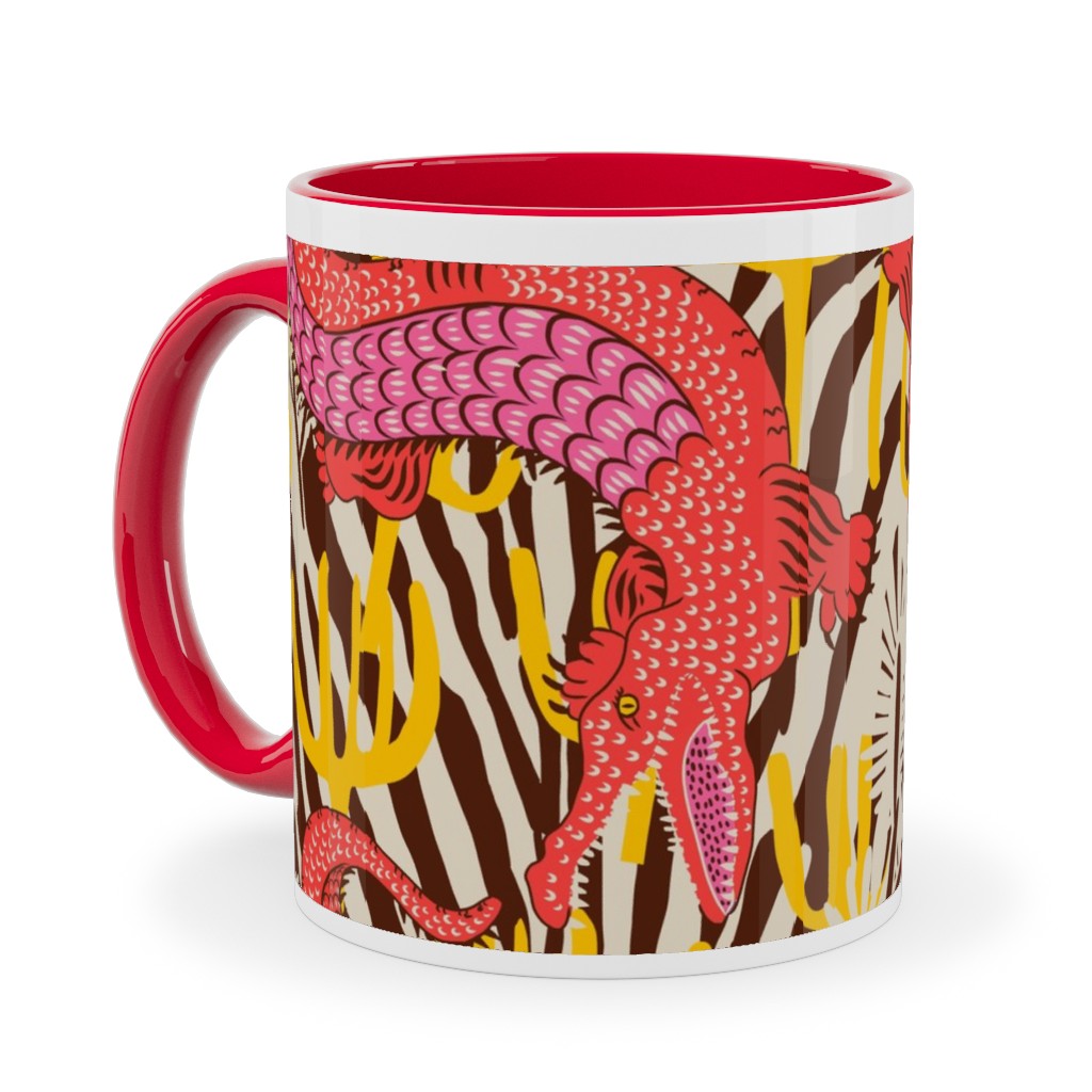 Bazaar Maxima Gator Ceramic Mug, Red, , 11oz, Pink, Rose