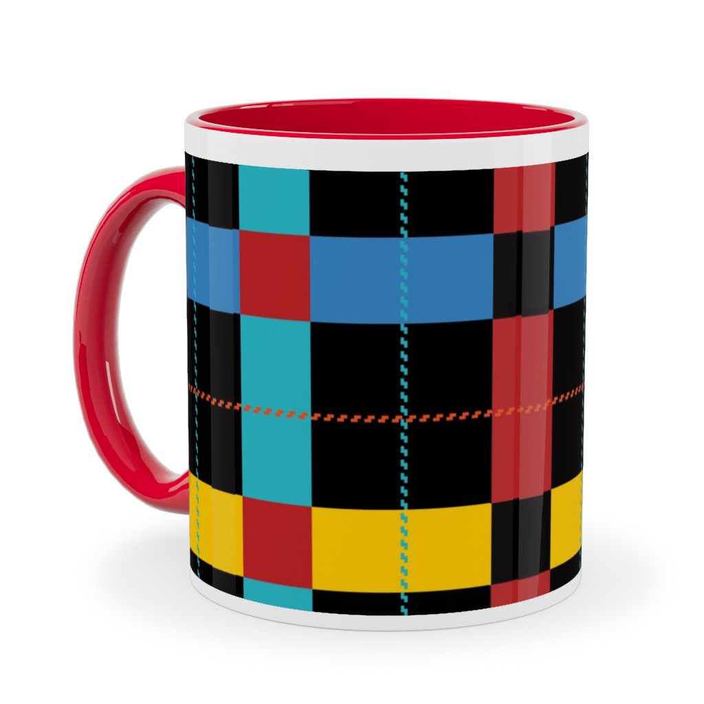 Pnw Pike Plaid - Multi Ceramic Mug, Red, , 11oz, Multicolor