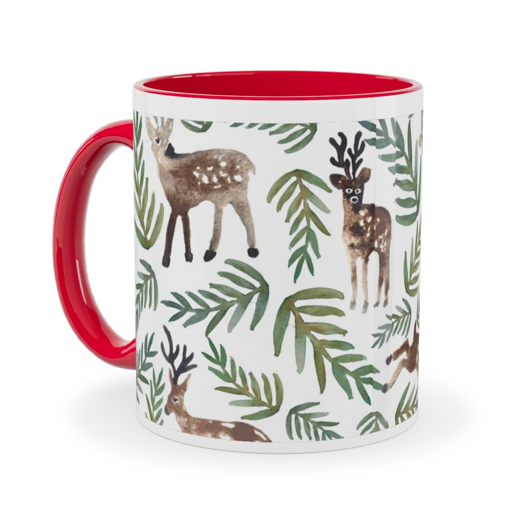 Loved Dearly - Green and Brown Ceramic Mug, Red, , 11oz, Green, Classic Green