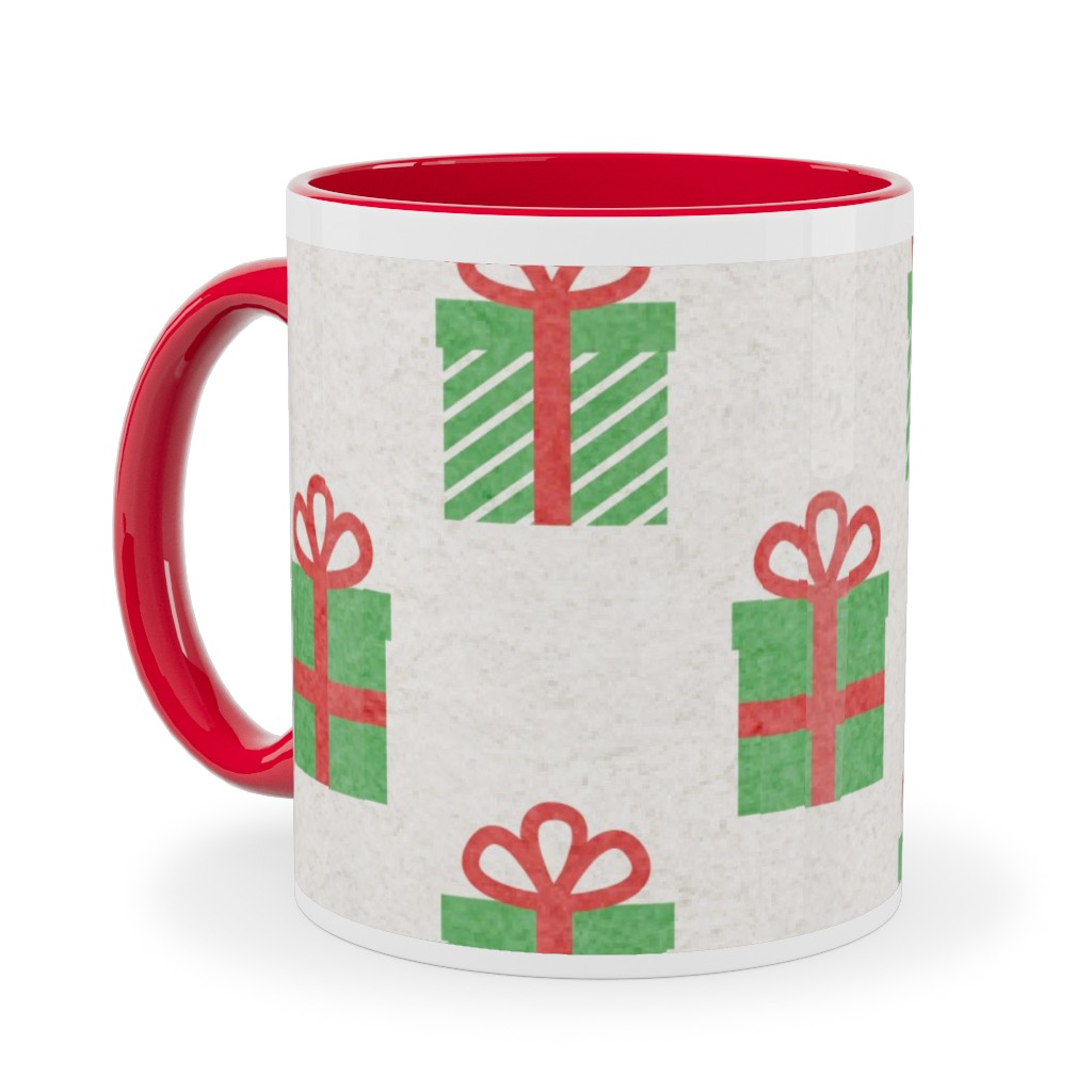 Christmas Presents Ceramic Mug, Red,  , 11oz, Multicolor