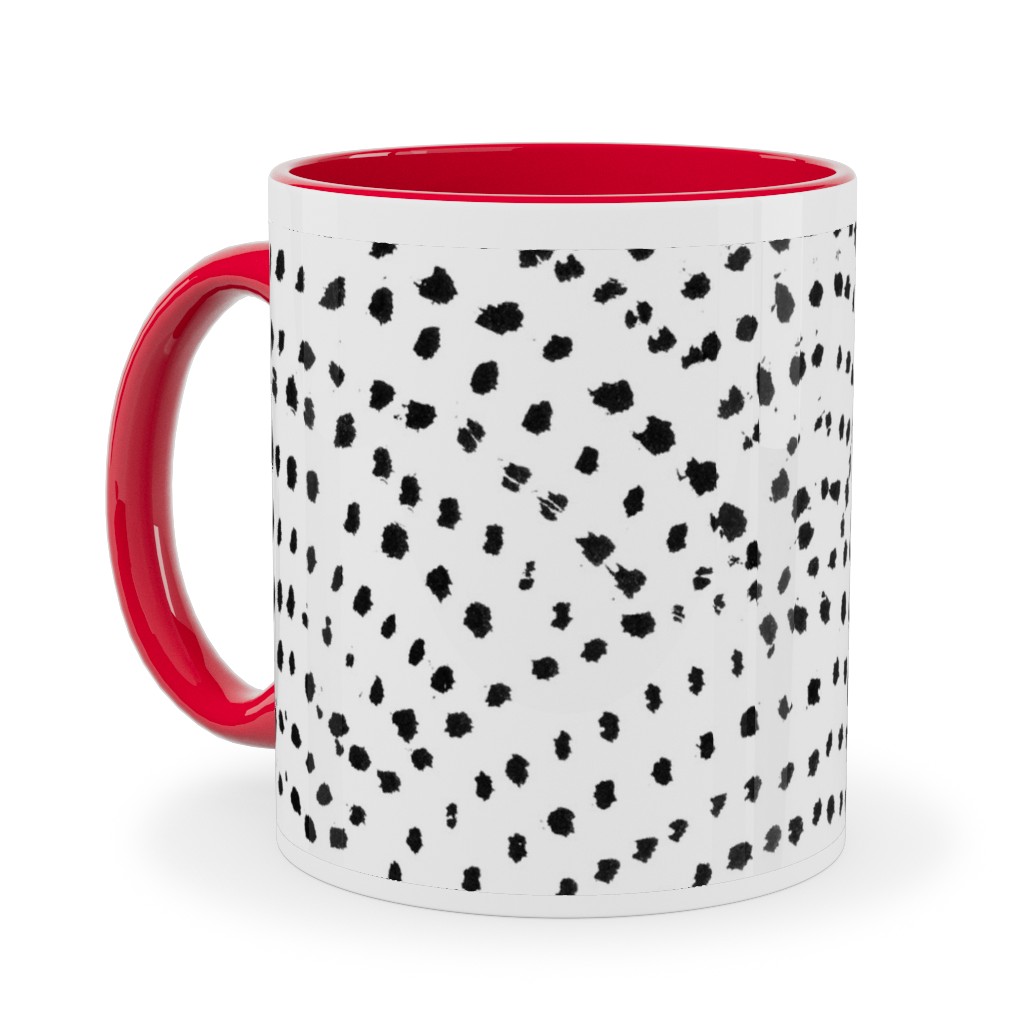 Ink Dot Scales Ceramic Mug, Red,  , 11oz, White