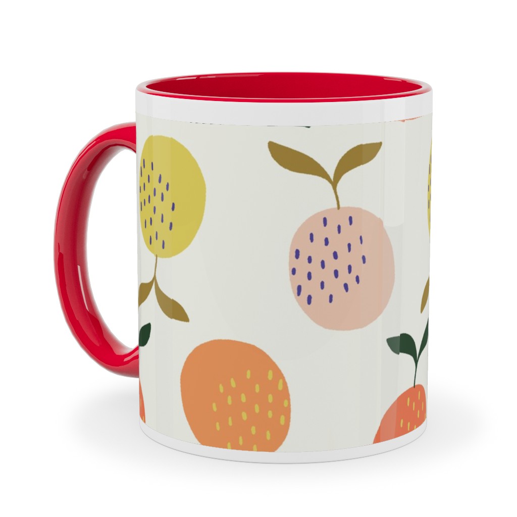 Little Oranges - Multi Ceramic Mug, Red,  , 11oz, Orange