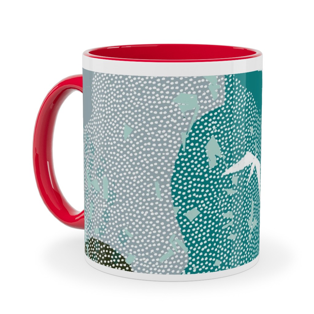 Forest Bird's Eye View - Green Ceramic Mug, Red, , 11oz, Green, Classic Green