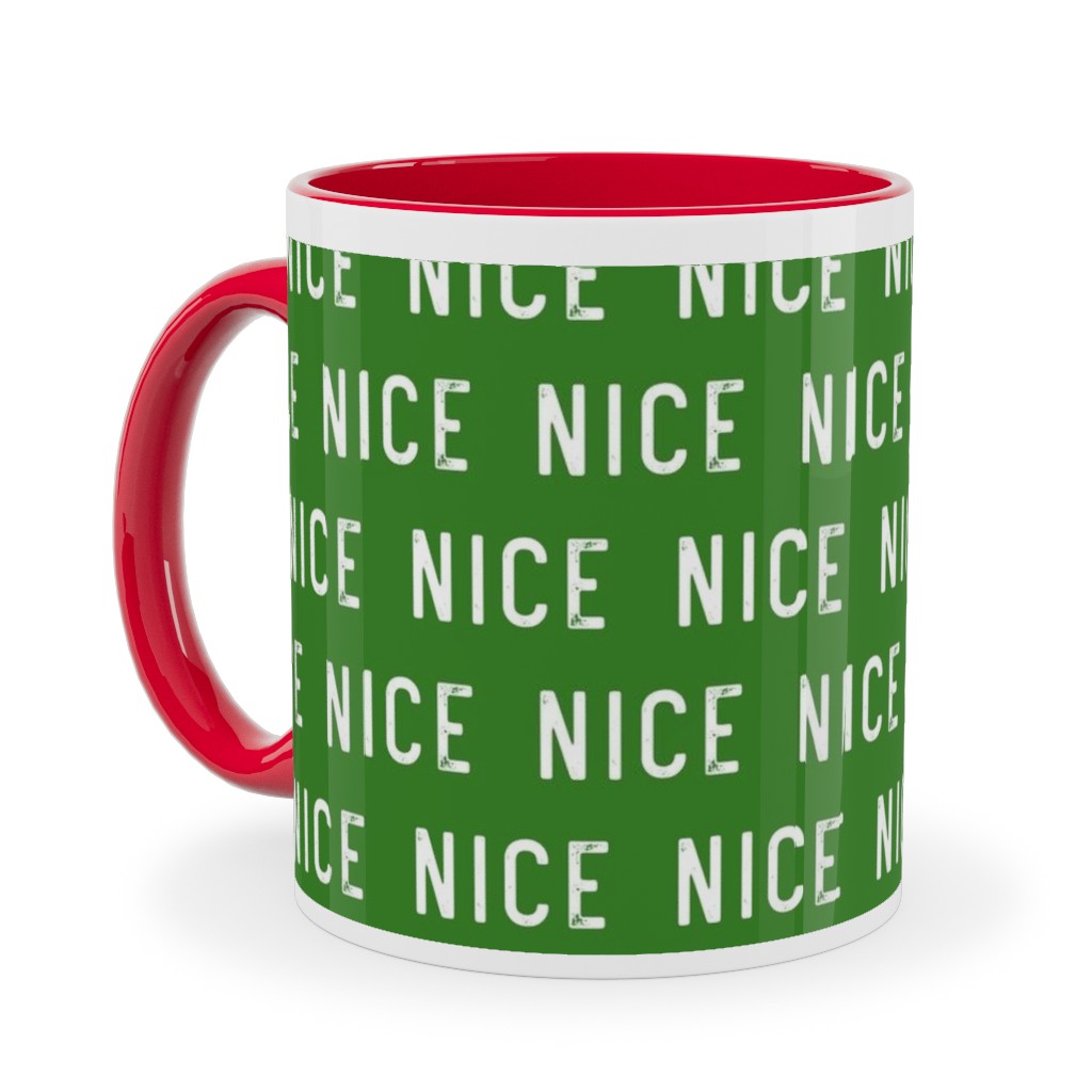 Nice - Green Ceramic Mug, Red, , 11oz, Green, Classic Green