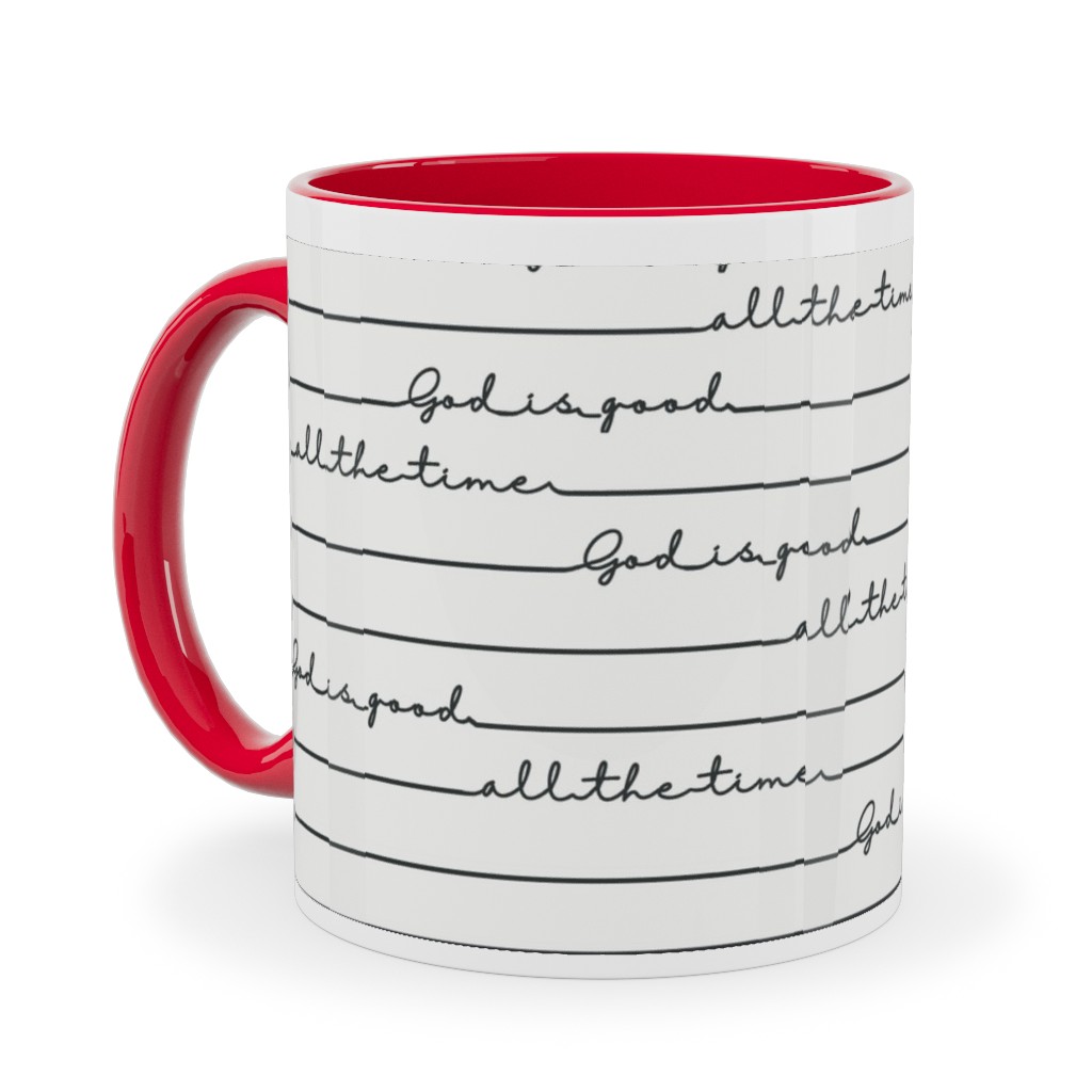 God Is Good - Black and White Ceramic Mug, Red,  , 11oz, White