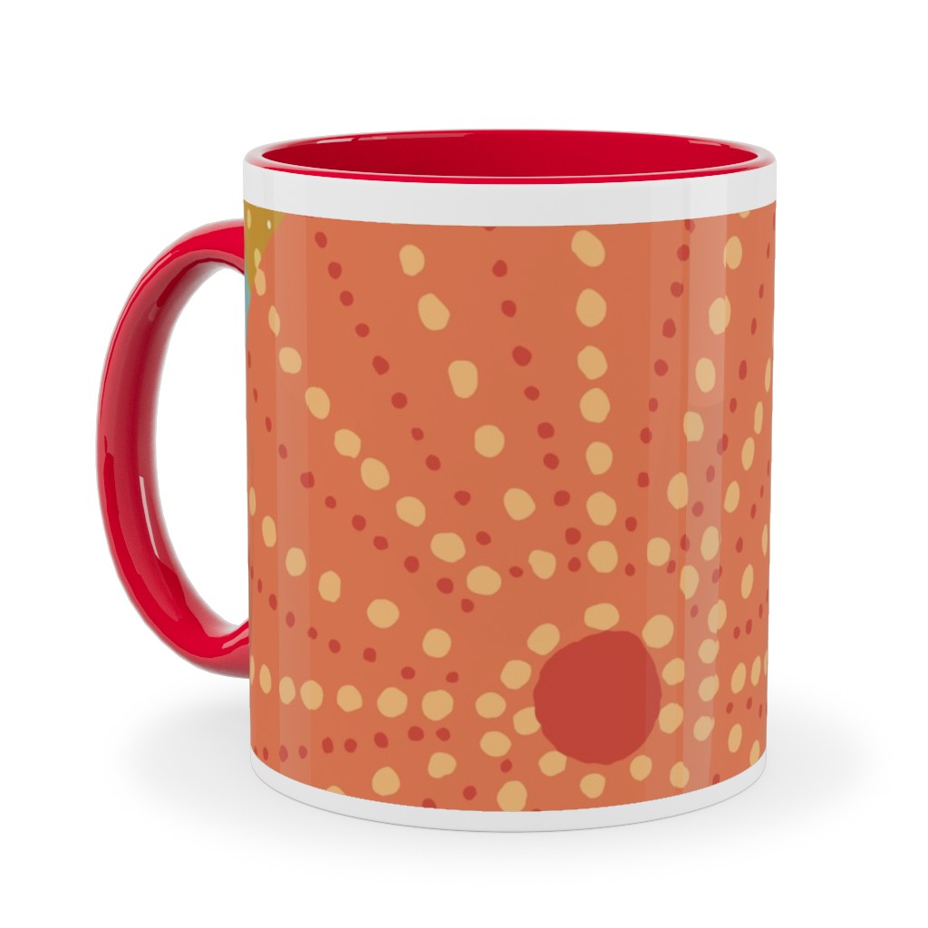 Colorful Sea Urchins Ceramic Mug, Red, , 11oz, Multicolor