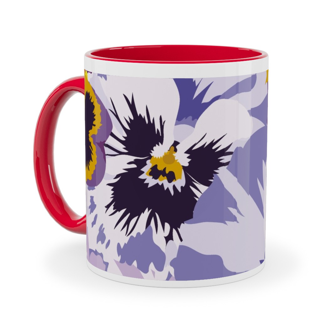 Pansy By Numbers - Purple Ceramic Mug, Red, , 11oz, Purple, Purple