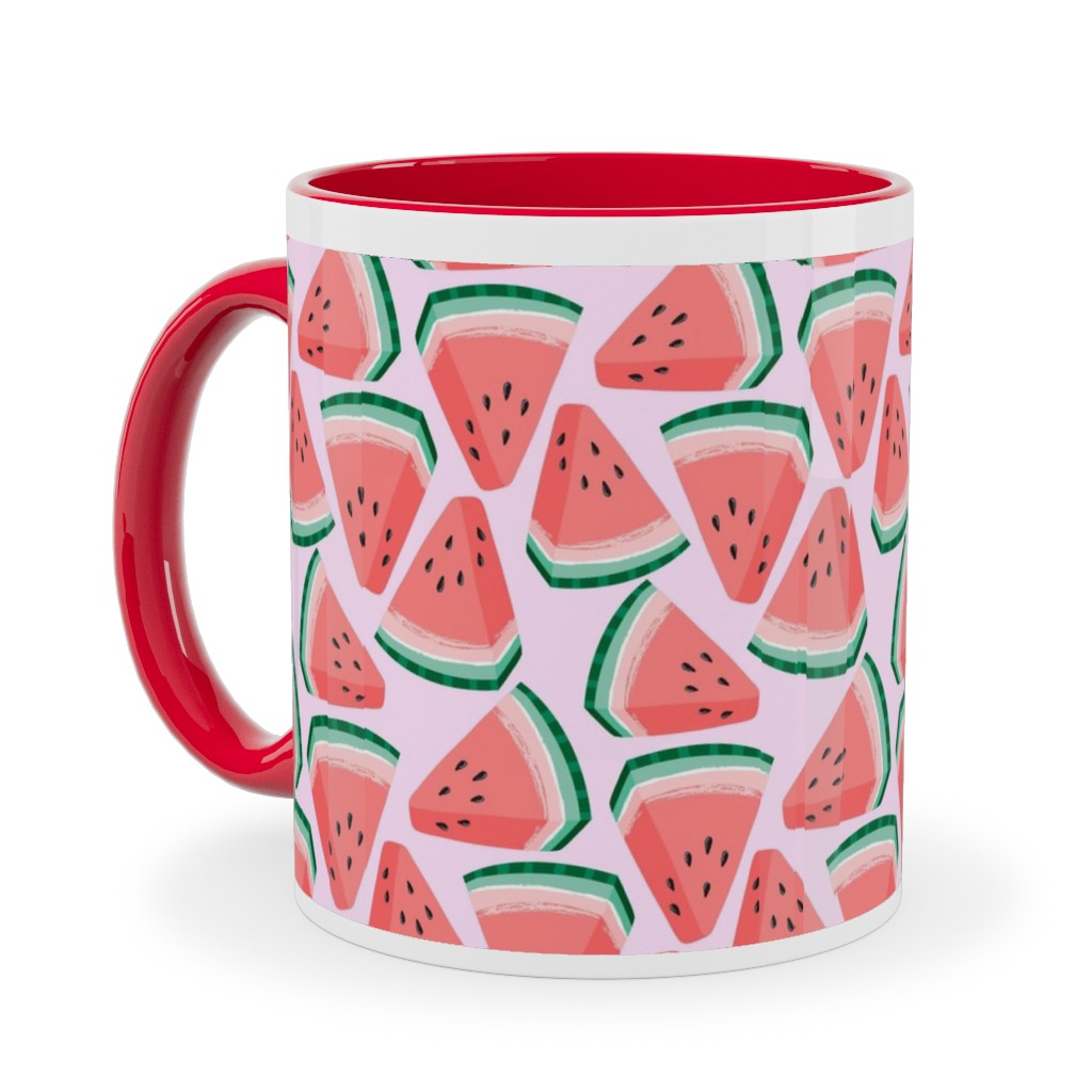 Watermelon Slices - Pink Ceramic Mug, Red,  , 11oz, Pink