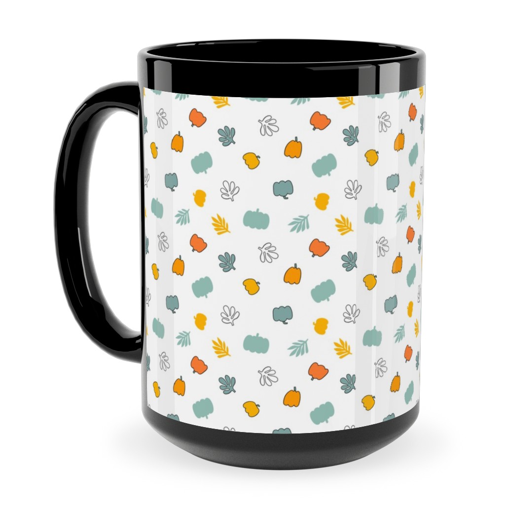 Autumn Harvest Vegetables - Light Ceramic Mug, Black, , 15oz, Multicolor
