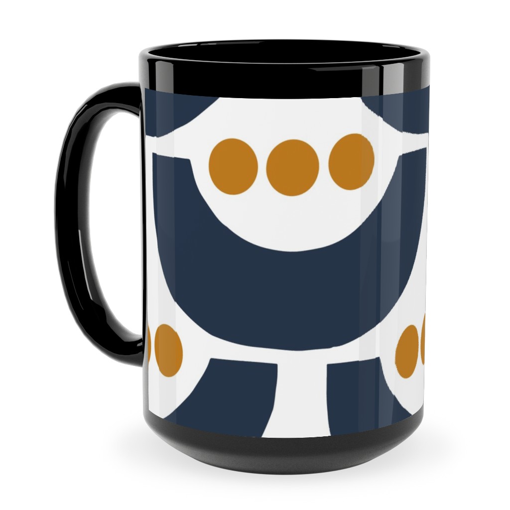 Tulip Ceramic Mug, Black, , 15oz, Blue, Park Night