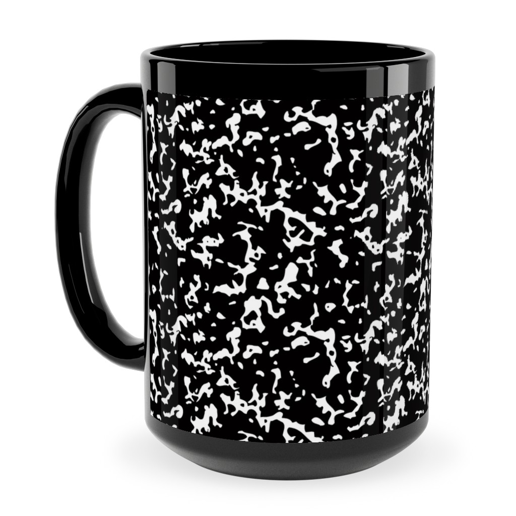 Composition Notebook - Black and White Ceramic Mug, Black,  , 15oz, Black