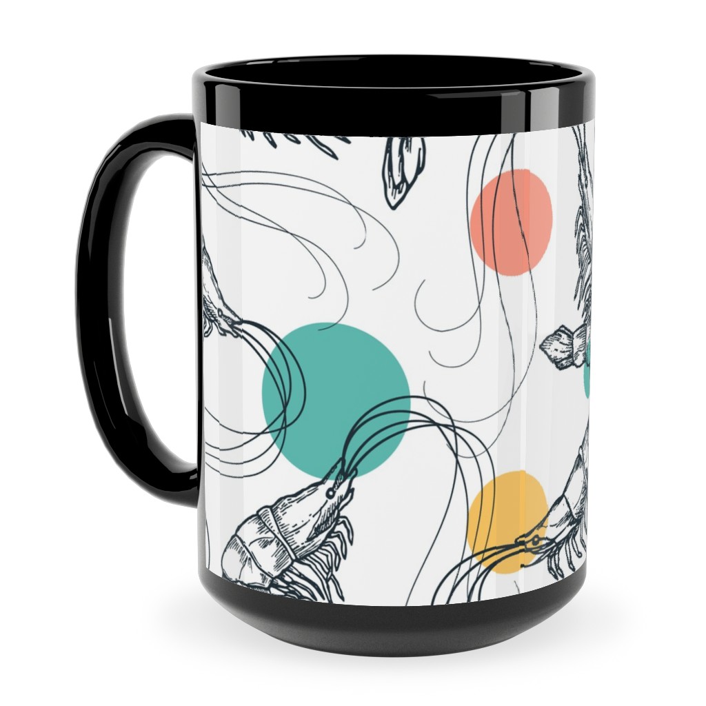 Fun Shrimp - Multi Ceramic Mug, Black, , 15oz, Multicolor