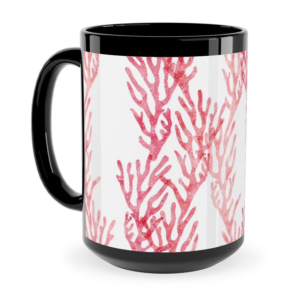 Coral - Pink Ceramic Mug, Black,  , 15oz, Pink
