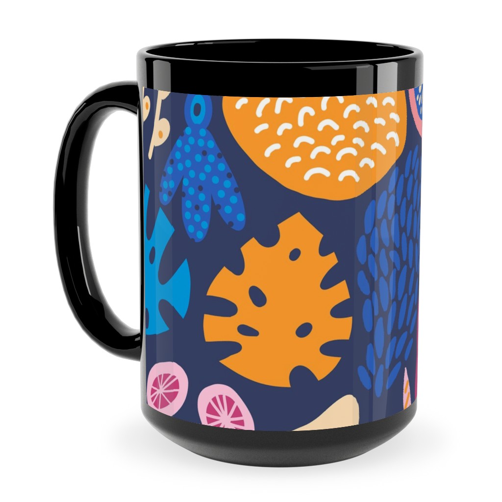 Jungle Pattern - Multi Ceramic Mug, Black, , 15oz, Multicolor