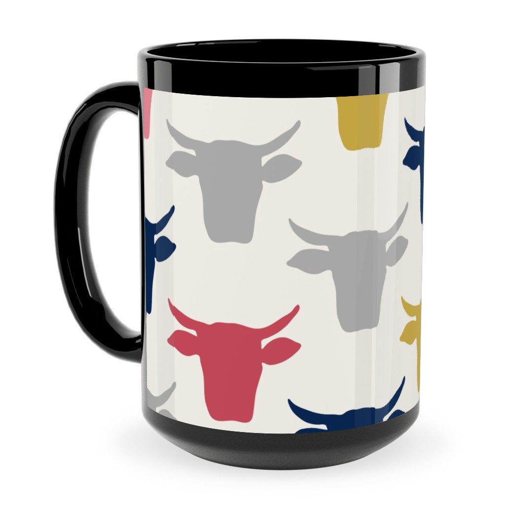 Cows Ceramic Mug, Black,  , 15oz, Multicolor