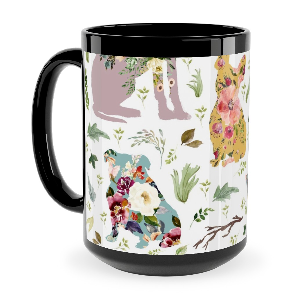 Patchwork Dogs - Multi Ceramic Mug, Black, , 15oz, Multicolor