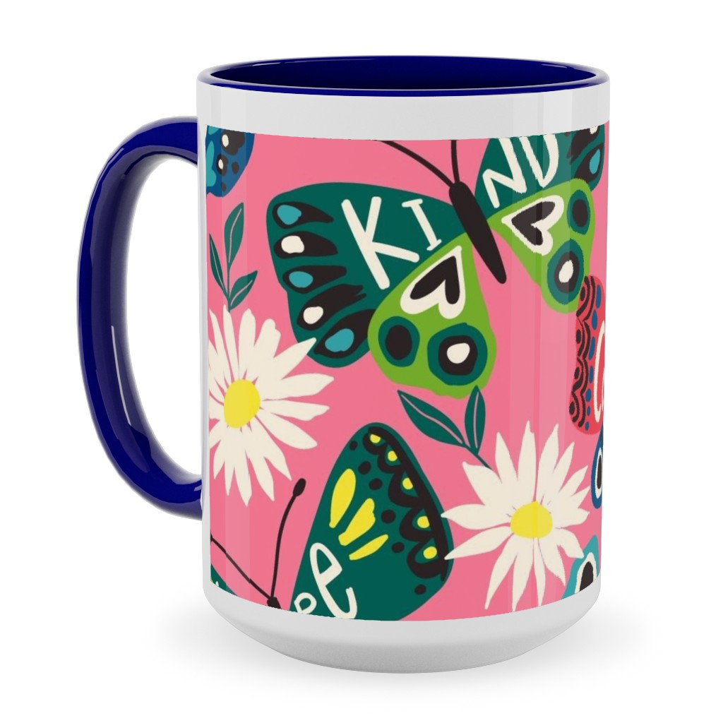 Garden Butterfly - Multi Ceramic Mug, Blue, , 15oz, Multicolor