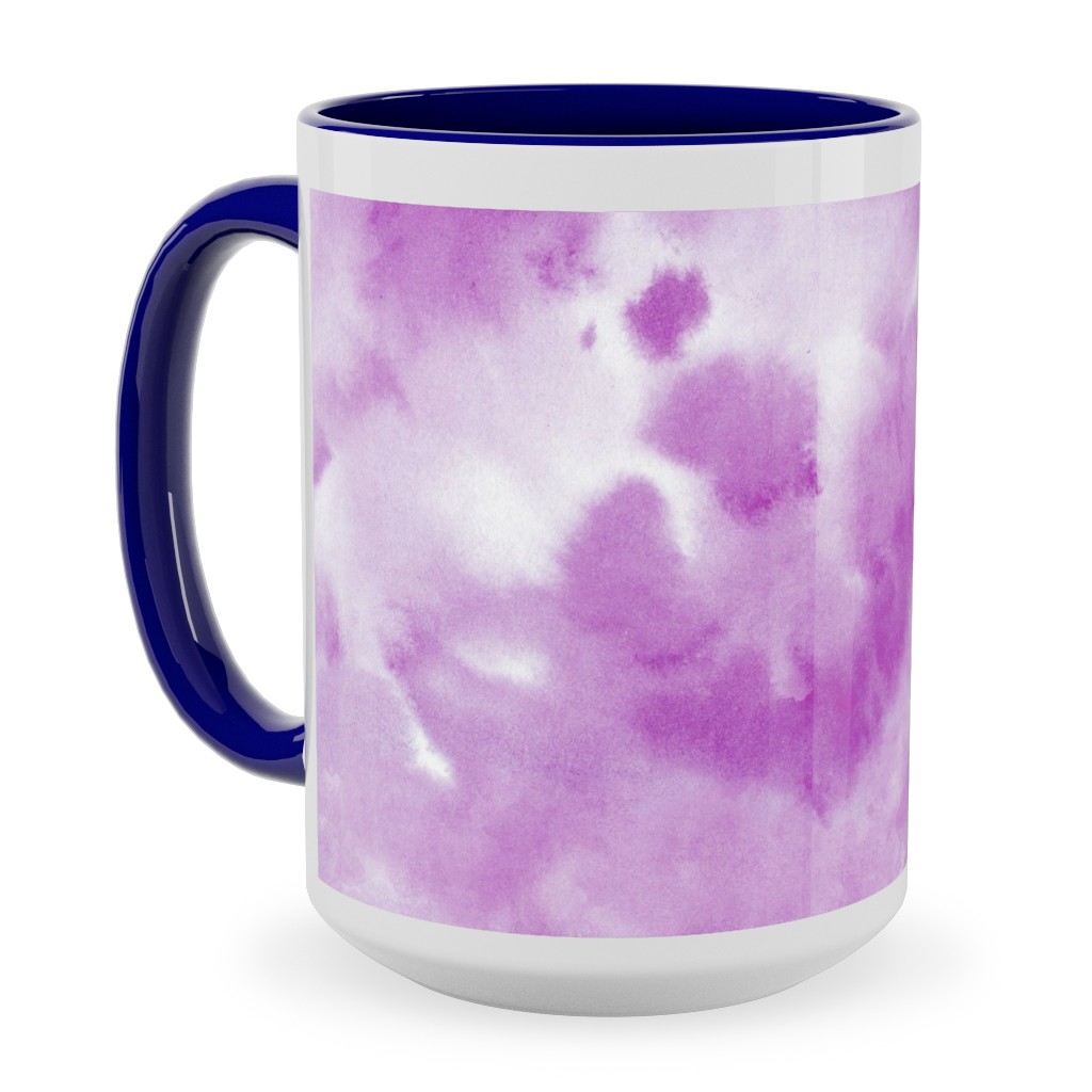 Watercolor Texture - Purple Ceramic Mug, Blue, , 15oz, Purple, Purple