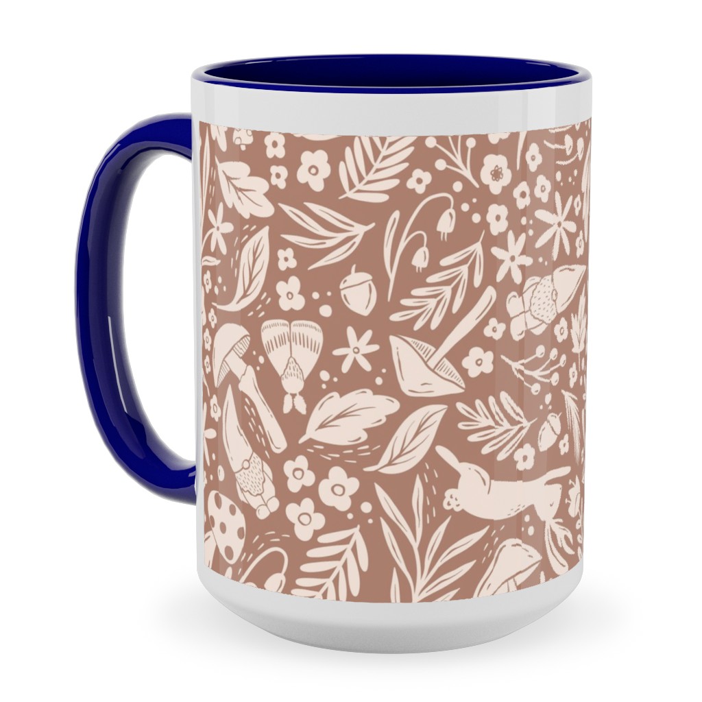 Enchanted Forest - Sienna Ceramic Mug, Blue, , 15oz, Brown, Brown