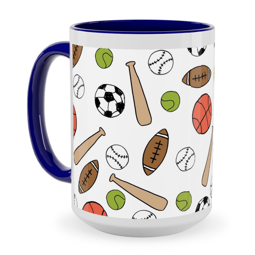 Sports - Multicolor Ceramic Mug, Blue, , 15oz, Multicolor