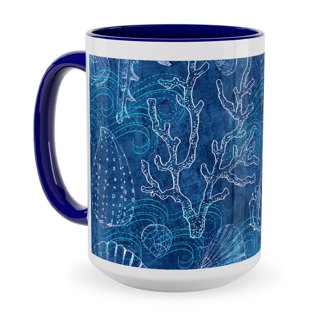 How Blue Is My Ocean Ceramic Mug, Blue,  , 15oz, Blue