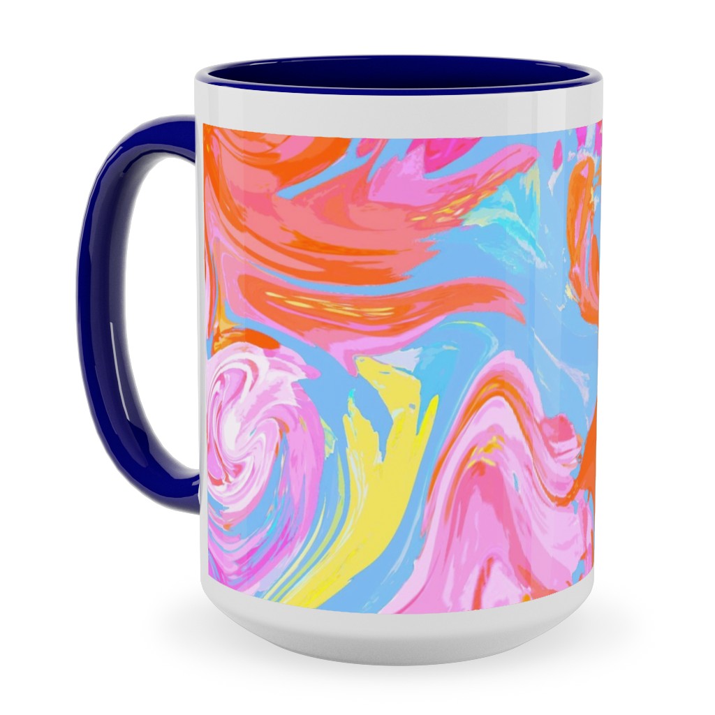 Summer Splash Ceramic Mug, Blue,  , 15oz, Multicolor
