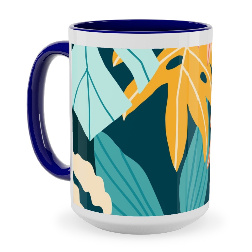 Colors of the Jungle - Multi Ceramic Mug, Blue,  , 15oz, Multicolor