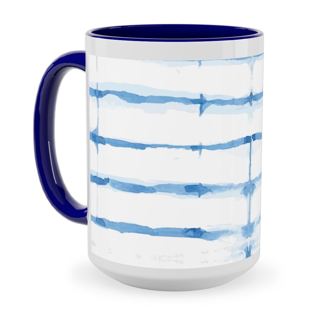Blue Photo Mugs Shibori  Blue Ceramic Mug Blue 15oz Blue True Blue