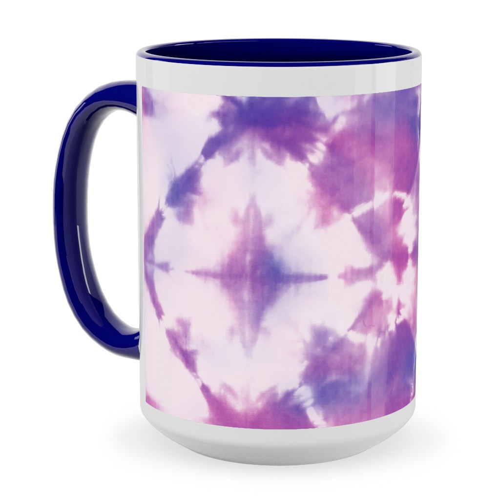 Tie-Dye - Purple and Pink Ceramic Mug, Blue, , 15oz, Purple, Purple