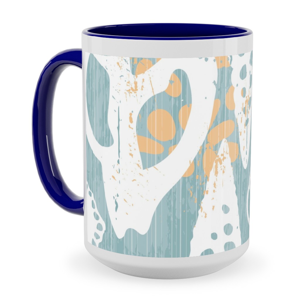 Beach Sunrise - Blue Ceramic Mug, Blue, , 15oz, Blue, True Blue