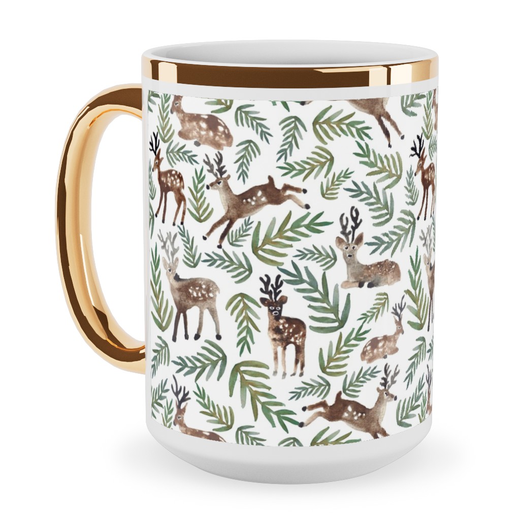 Loved Dearly - Green Ceramic Mug, Gold Handle, , 15oz, Multicolor